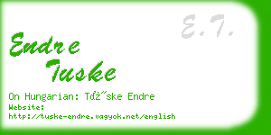 endre tuske business card